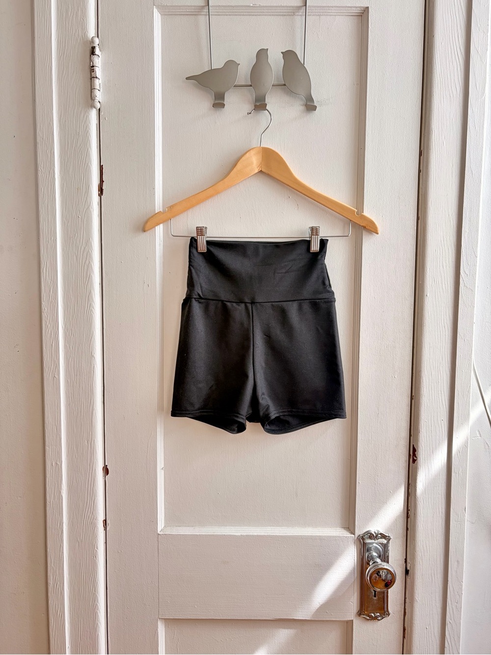American Apparel High-Waist Women's Fitness Shorts in Black